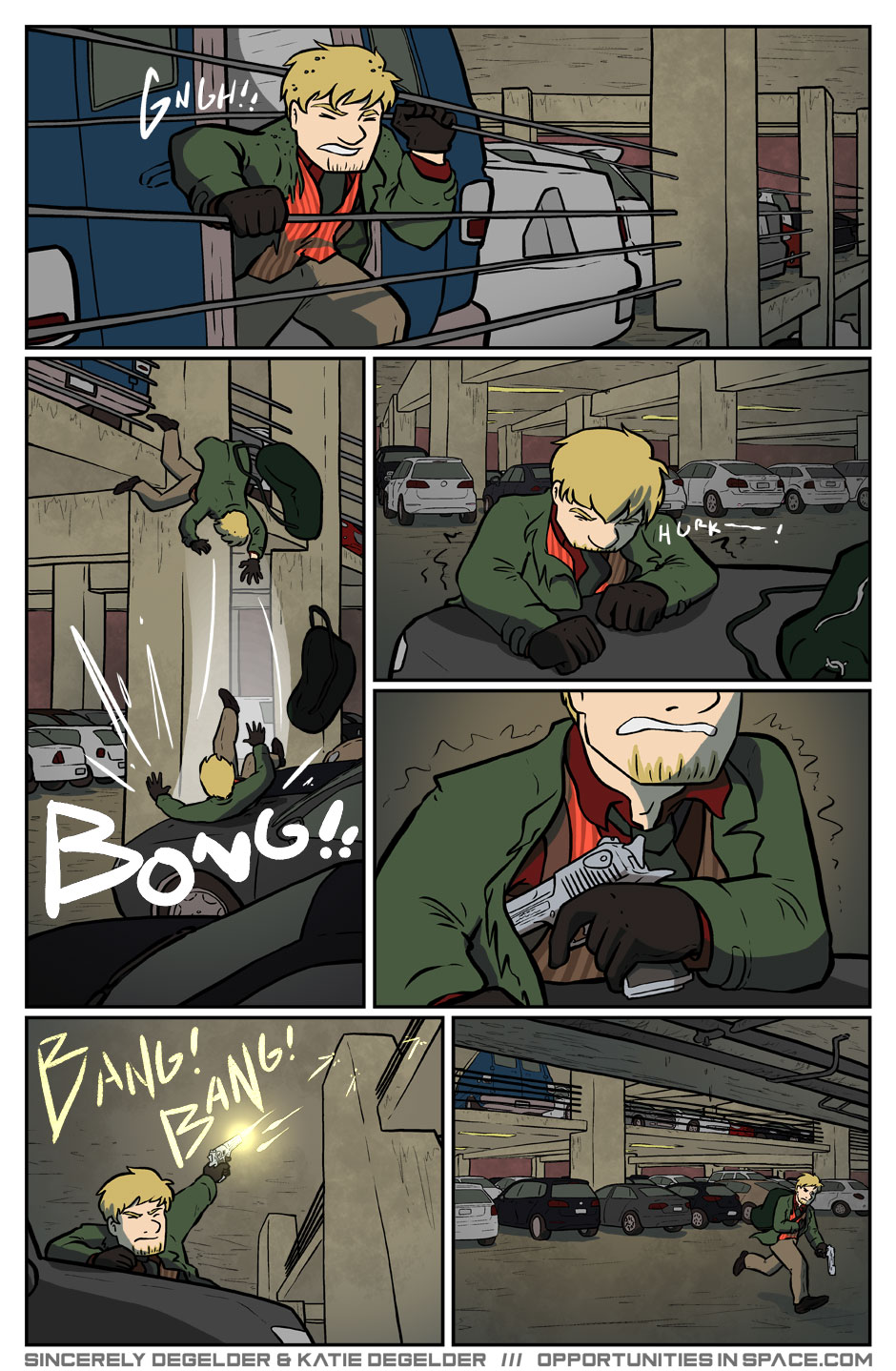 Good thing that car cushioned his fall